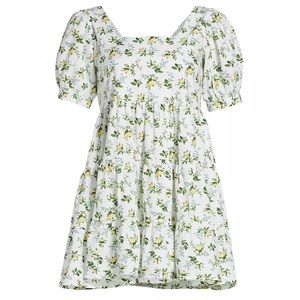 Faithfull the Brand Floral Puff-Sleeve Babydoll Dress